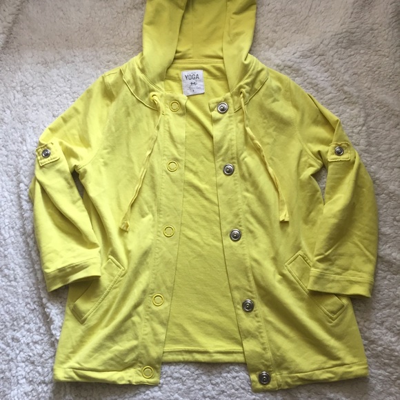 J. Crew Yoga Snap Button Yellow Jacket - Picture 1 of 8